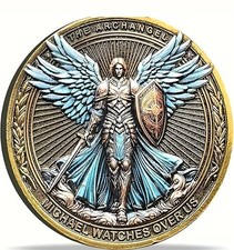 Archangel Michael Religious Christianity Biblical Coin. Commemorative Coin.