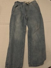 Cat And Jack Youth Boys Blue Elastic Waist Pull-on Drawstring Denim Pants Sz 12