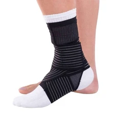 DonJoy Advantage Ankle Sleeve with Figure 8 Straps Open Heel Black Small