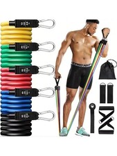 Exercise Resistance Bands Kit Door Anchor Handles Ankle Straps Bag
