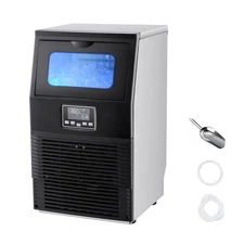 Uimoso 80lbs/24h Commercial Ice Maker Home Bar Restaurant Built-in Cube Machine