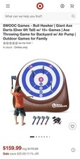 Bull Hawker Jumbo 6ft Inflatable Axe Throwing Target w/ 4 Foam Axes Set