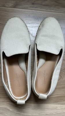 Universal Thread Audrey Espadrille Flats Cream Linen Womens Size 6 Slip On Shoes