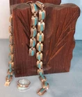 Vtg Set 54g Sterling Silver 925Taxco Mexico Turquoise Necklace&Bracelet&Ring See