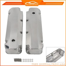 Polished Fabricated Aluminum Valve Covers W Hole For Bbf Big Block Ford 429-460 Polished Fabricated Aluminum Valve Covers W Hole For Bbf Big Block Ford 429-460