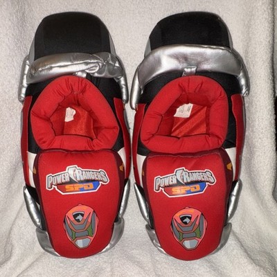 Power Rangers SPD Red Black Men's Novelty Slippers Graphic Print Fabric