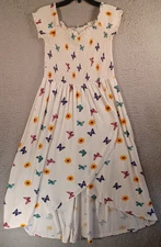 J For Justify Womens Multicolor Butterfly Dress Size large Sleeveless Wrap Soft
