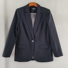 J Crew Womens Jacket Arden Old Money Blazer Academic Size 2 Black Luster Canvas