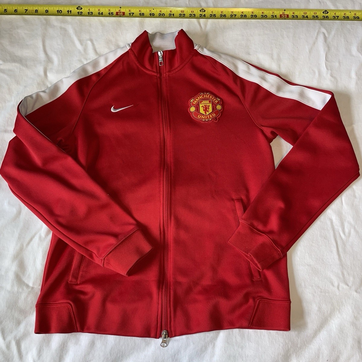 Manchester United Zip-Up Track Jacket Mens Size Medium Pullover