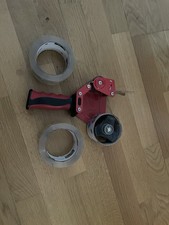 Scotch 3M Heavy Duty Packing Tape Dispenser Gun Metal Red -- Tape included