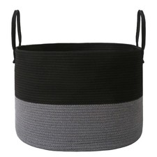 65L Extra Large Blanket Basket for Living Room - Woven Cotton Rope Laundry Ha...