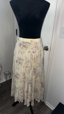 Rare Ralph Lauren Vintage 100 Silk Scenic Toile Print Maxi Skirt