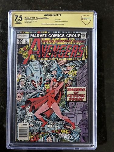 Avengers #171 CBCS 7.5 WP Newsstand 1978 Witnessed Signature George Perez