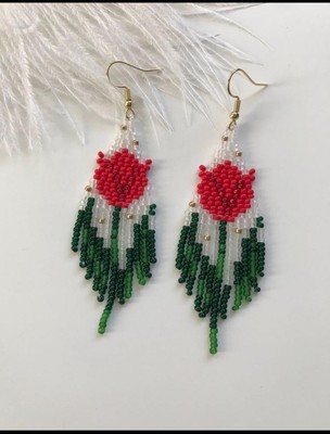Handmade Seed Bead Fringe Earrings - Long Tassel Beaded Jewelry for Women