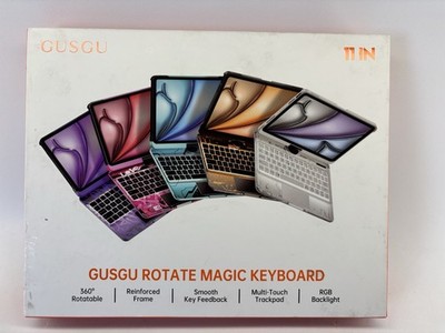 Gusgu Transparent Case w/Wireless Keyboard 2024 Ipad Pro 11'' 5th Gen Tech Style