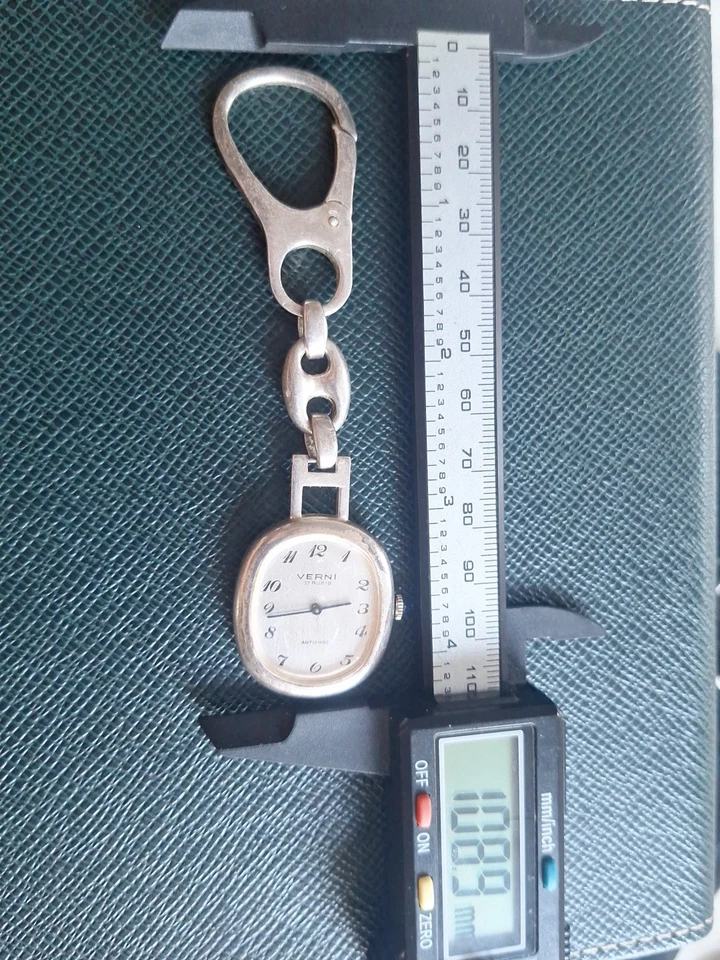 Orologio VERNI CARICA MANUALE PORTACHIAVI IN ARGENTO DELLA DUCO ARGENTO 925 - Immagine 2 di 4