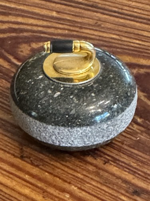 #ad #ad Miniature Scottish Granite Curling Stone Paperweight Kay Bonspiel of Scotland $90.00