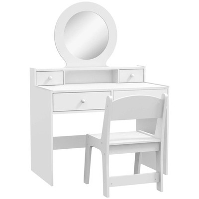 Kinder Schminktisch Set Kinder Schminktisch mit Hocker und Spiegel, Aufbewahrungsschublade