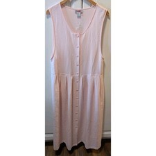 VTG 90s FADS Pink Gingham A-Line Shirtdress Sz 12 Sleeveless Button Cottagecore