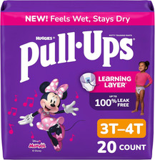Pull-Ups Girls' Potty Training Pants, Size 3T-4T Training Underwear 32-40 Lbs ,