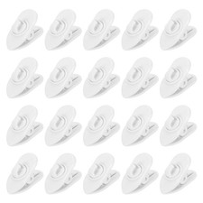 20 Pcs 360 Degree Rotate Headphone Wire Clip 0.94"x0.43"x0.53" White