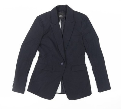 NEXT Damen schwarz gestreiftes Sakko Blazer Größe 8 Knöpfe