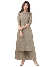 Cotton Blend Kurta Pant Set for Women