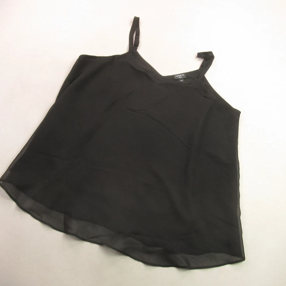 Camisa Torrid Para Mujer 00 Sin Mangas Negra Ligera Informal Camiseta sin Mangas Cuello en V Foto 2 de 4