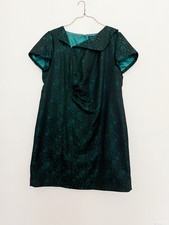 Tahari Arthur S. Levine Brocade Dress Women's Size 20W Green Black Sheath Lined