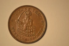 (1833) Hard Times Token-  I Take The Responsibility,  Low-51, HT-70- AU/BU