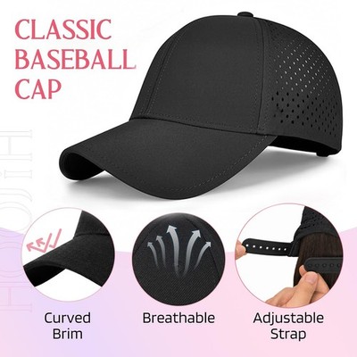 Straight Black Cap Wig Adjustable Baseball Hat with Attached Synthetic Hair 8 