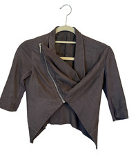 Rick Owens DNA Dust Brown Gray Lambskin Leath...