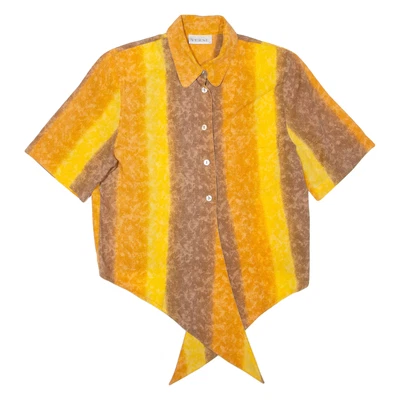 Chemise Imprimée Pour Femmes Orange À Col Rayé L - Photo 1/4