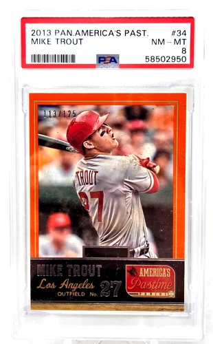 2013 Pan Americas Pastime MIKE TROUT Baseball Card /125 PSA 8 NM-MT
