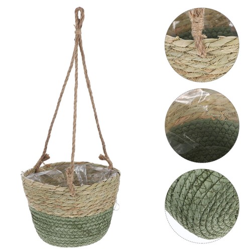Rattan Hanging Basket Flower Pot Pots for Indoor Plants Decorative - Picture 10 of 12
