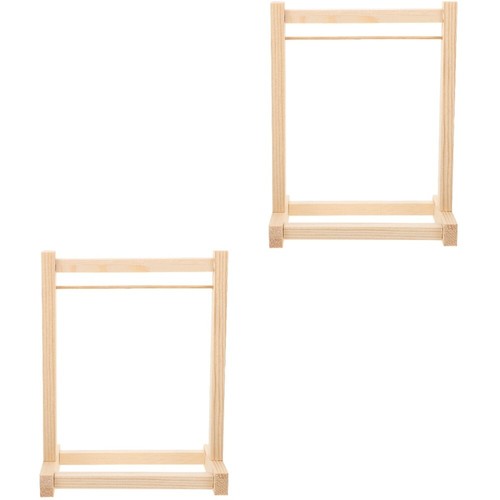 2 Count Hanger Accessories Baby Hanging Doll Rack Wooden for Clothes