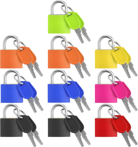10 Pcs Suitcase Locks with Keys, Small Padlock with Key, Luggage Padlocks, Mini