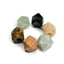 6 Pcs. Best Quality Multi Gemstone Big Hole Beads Large Hole Beads 11x11mm Beads