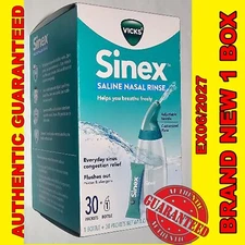 Vicks Sinex Saline Nasal Rinse Starter Kit, Drug Free Saline EX06/2027