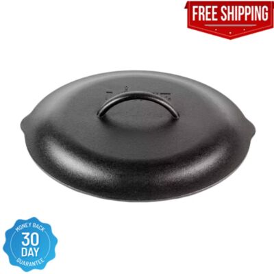 Lodge 12 Inch Cast Iron Lid. Classic 12-Inch Cast Iron Cover Lid with Handle and