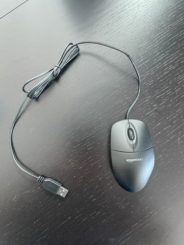 Amazon Basics 3 Button Usb Wired Computer Mouse Black 1 Pack Ebay