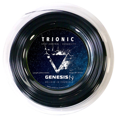 18G GENESIS TRIONIC 660FT/200MT TENNIS RACKET STRING REEL 1.20MM IMPRESSIVE SPIN