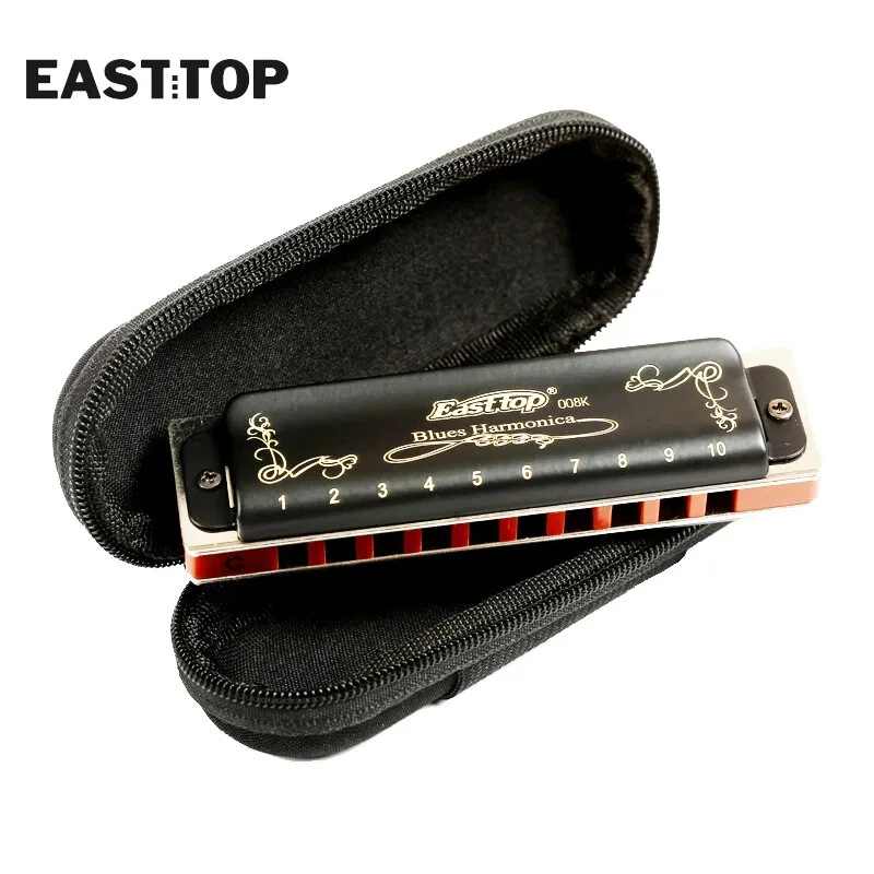 EASTTOP T008K Diatonic Blues Harmonica 10Hole Blues Professional Harmonica Gift