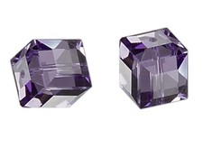 6 Swarovski Crystal XTLPAS Tanzanite Purple 8x8mm Faceted Cube Beads 5601 