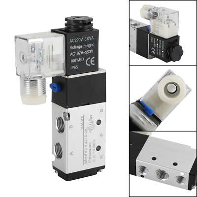 Pneumatic Electric Solenoid Air Valve 4V210-08 Ac220V 2 Position 5 Way PT 1/4''