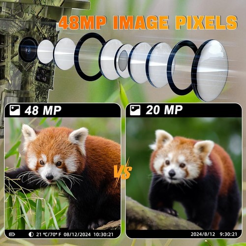 Caméra de Chasse Solaire 48MP WiFi/Bluetooth Batterie Rechargeable + carte 32GB - Photo 5/7