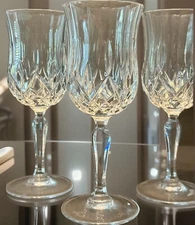 Set Of 3 RCR Italy Royal Crystal Rock Opera Water Goblets Glasses 7.75" Tall