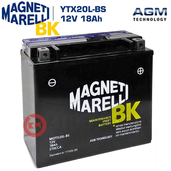 Batterie Magneti Marelli YTX20L-BS 12V 18Ah Moto Guzzi California 1100 1996 1997-image