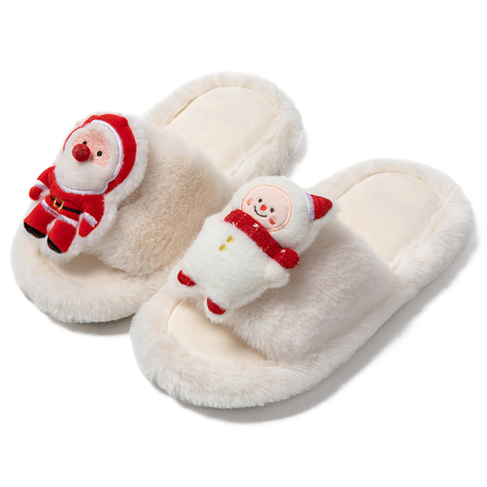 SAOLA Pantofole natalizie stampate casual peluche traspiranti suola gomma pantofole