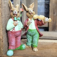 2 X Hasen Geige Hase Ostern Figur Musikanten Osterdekoration Osterhase Deko